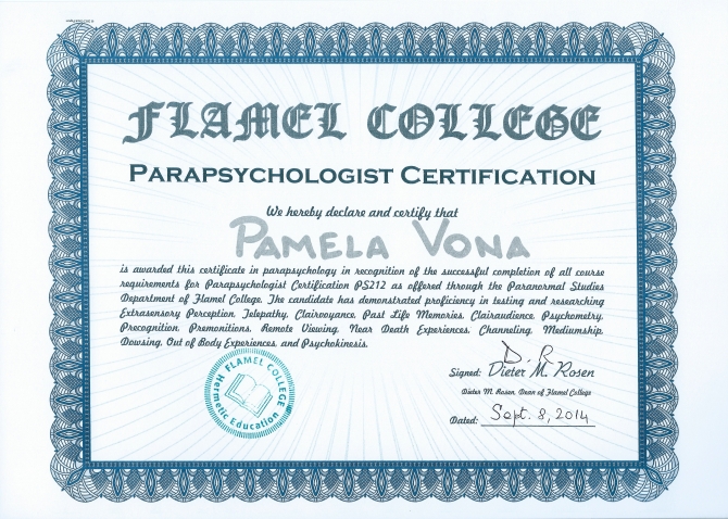 PARAPSICOLOGA - PARAPSYCHOLOGIST - Pamela Vona