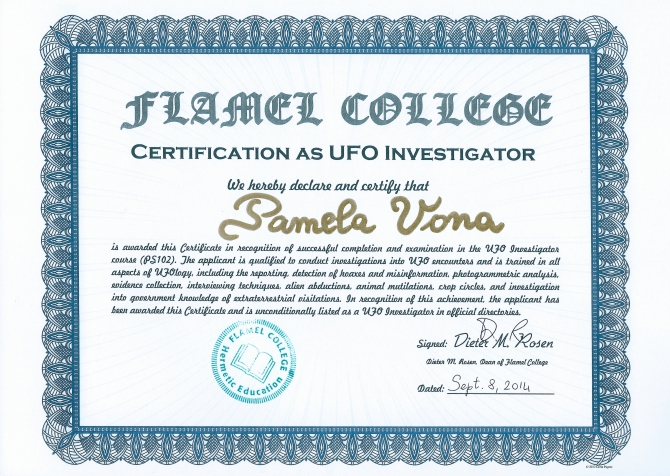INVESTIGATORE UFO - UFO INVESTIGATOR - Pamela Vona